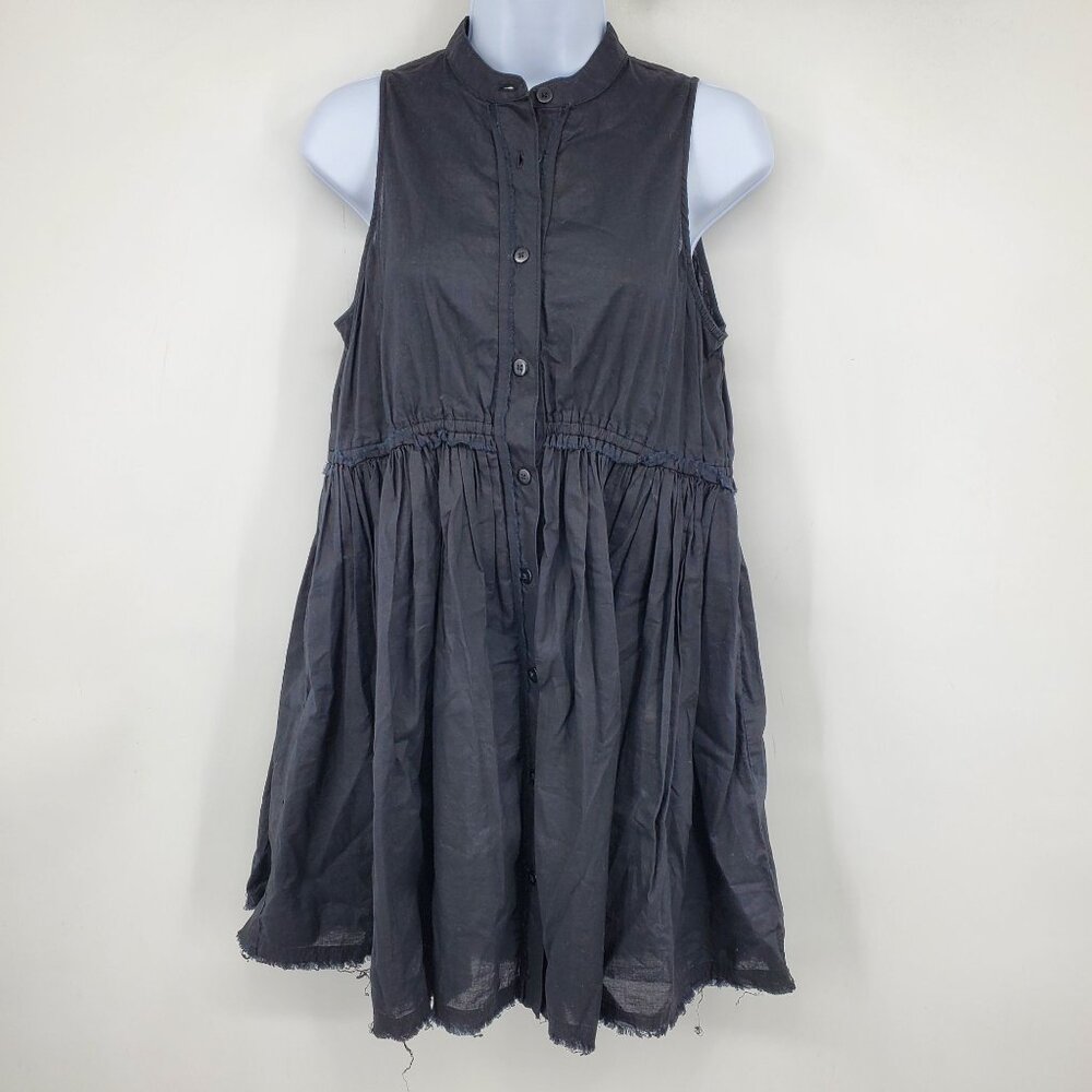 Urban Outfitters Black Sleeveless Button Mini Dress